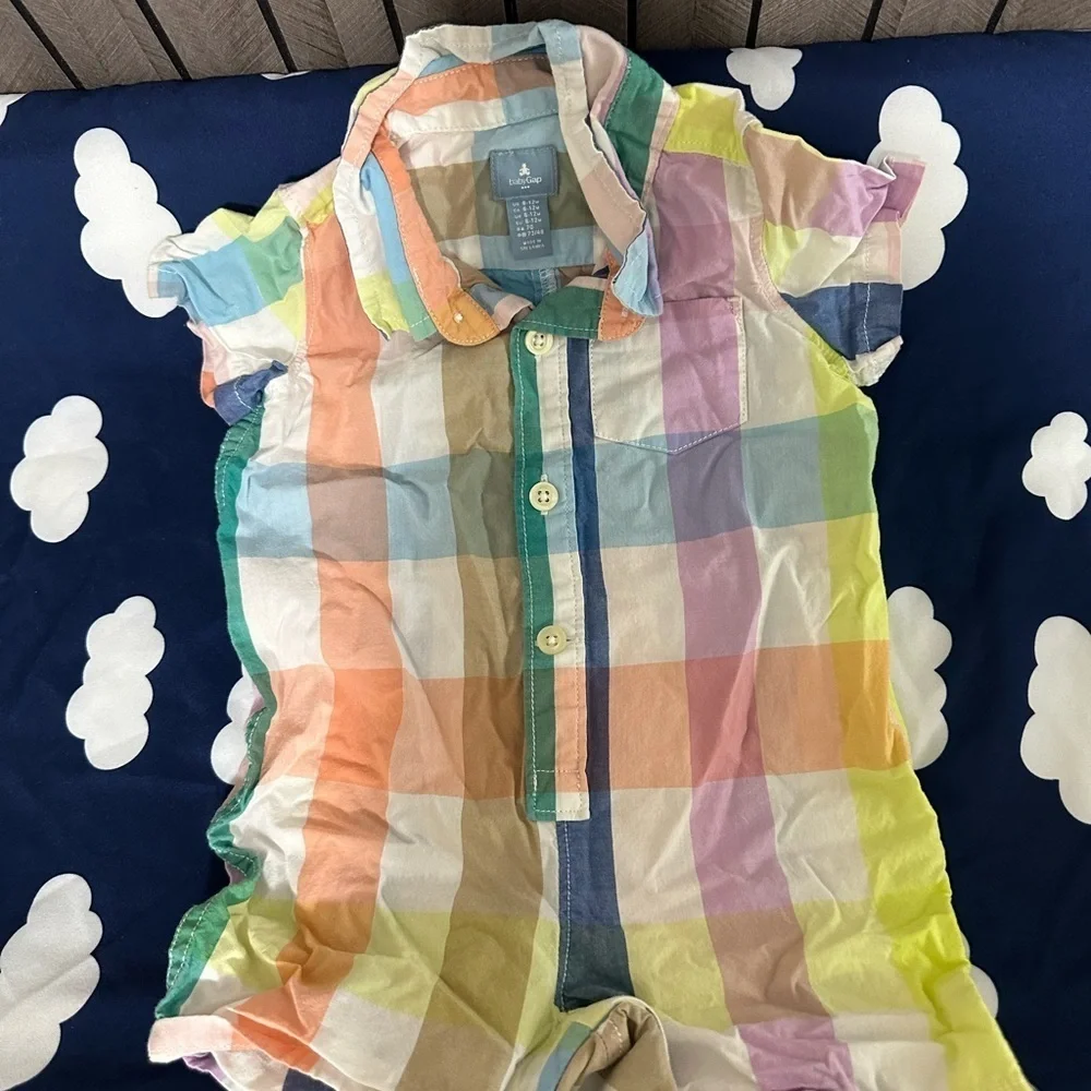 GAP Multicolor Plaid Romper